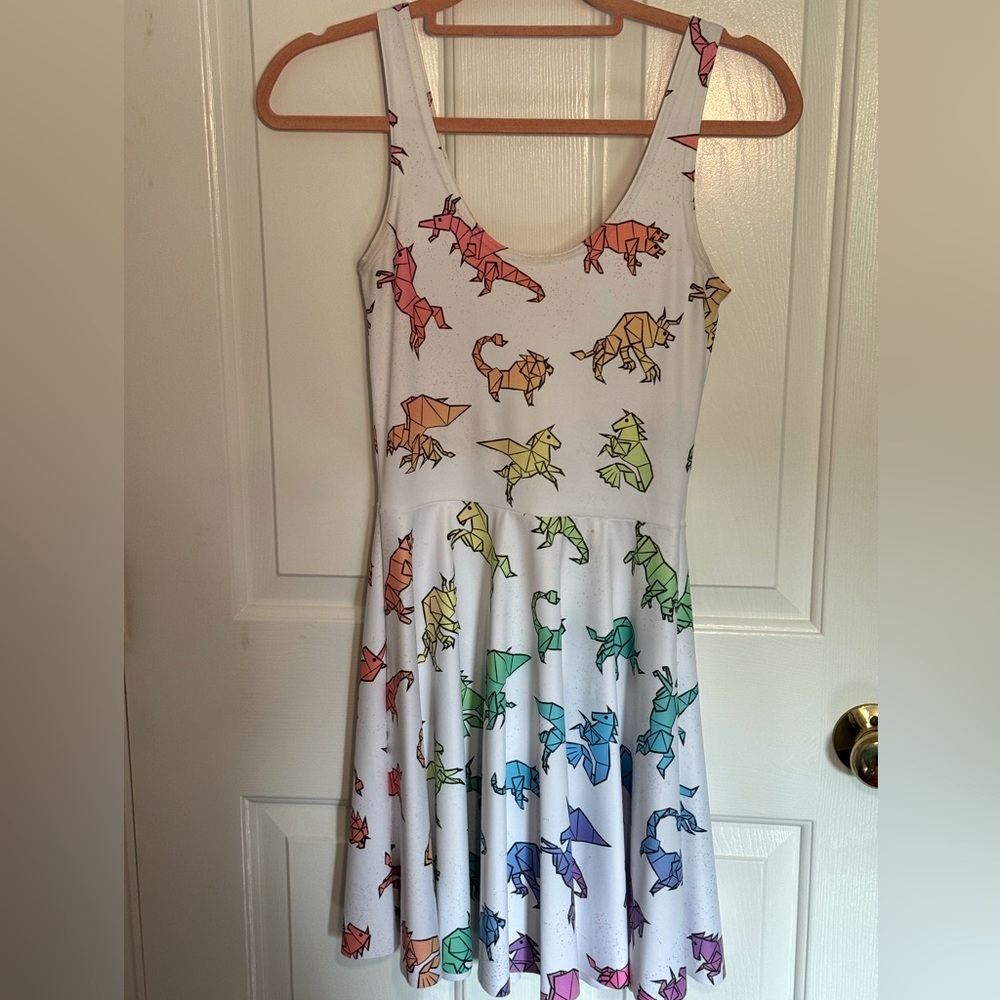Blackmilk Mythological Origami Scoop Skater Dress LONG TORSO